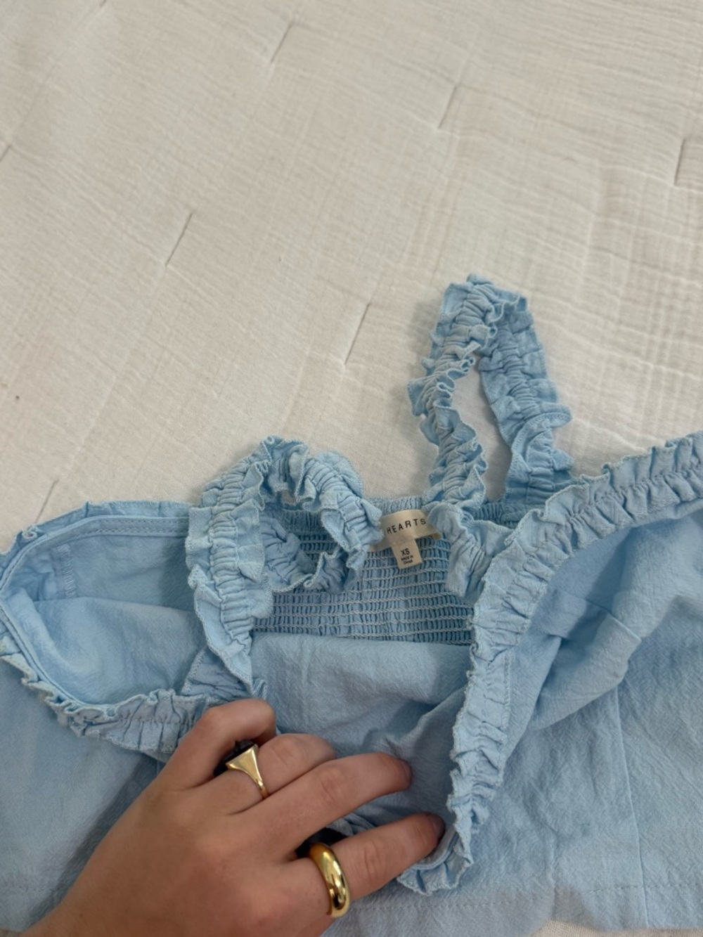 PacSun Light Blue Ruffle Crop Top - Picture 2 of 2